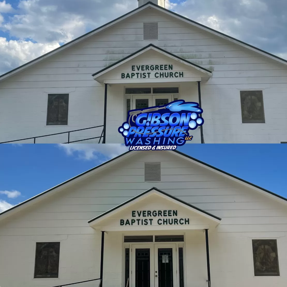 Church Steeple, Exterior Building, and Concrete Cleaning in Valley, AL Image